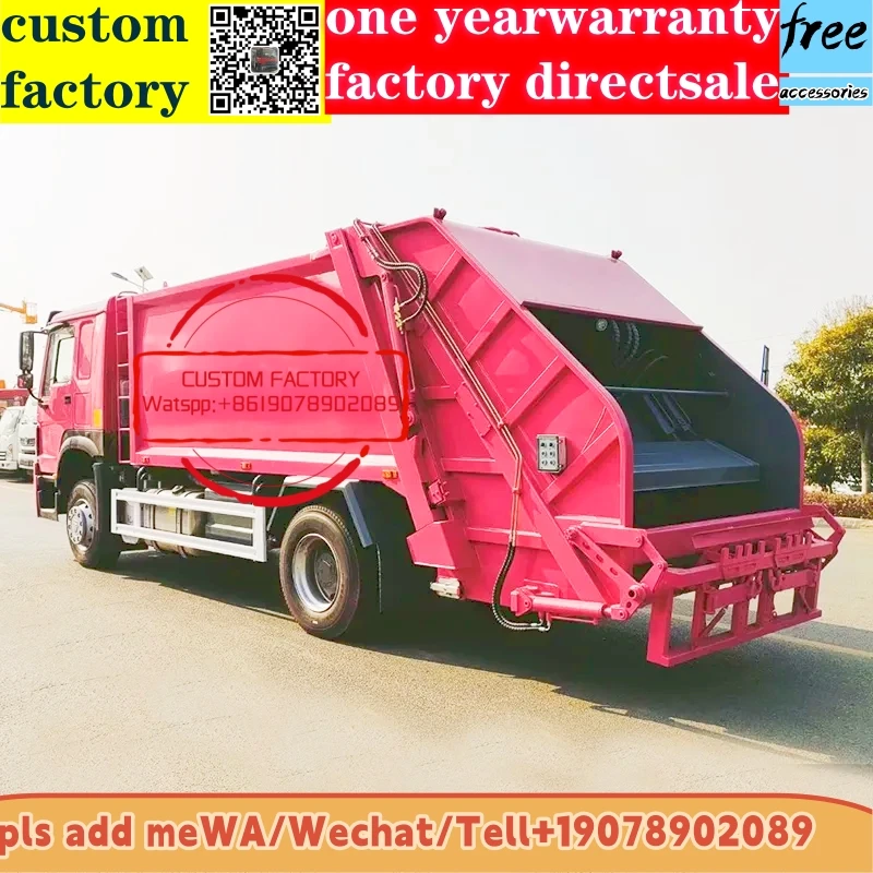 4x2  Diesel China Low price  howo 10000 Liters 10 cubic 10 ton 10m3 mini Compactor Garbage Truck for sale