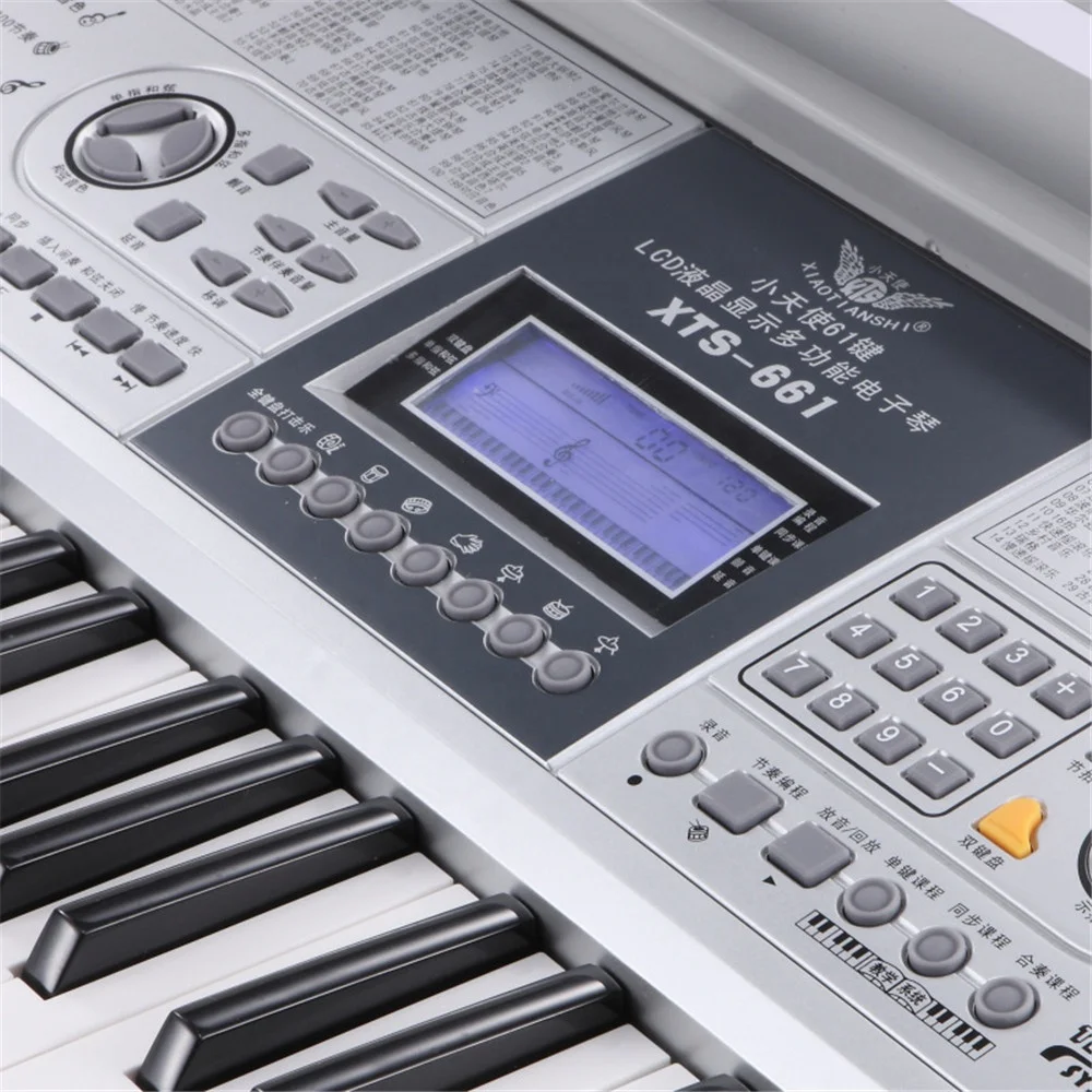 XTS-661 электронного фортепиано клавиатура Многофункциональный 61 Ключи для детей светодиодный
