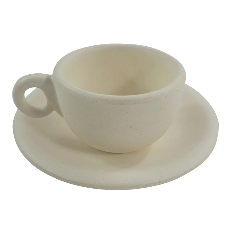 
Белый цвет, новый дизайн, модная кофейная чашка из бамбукового волокна с тарелкой 