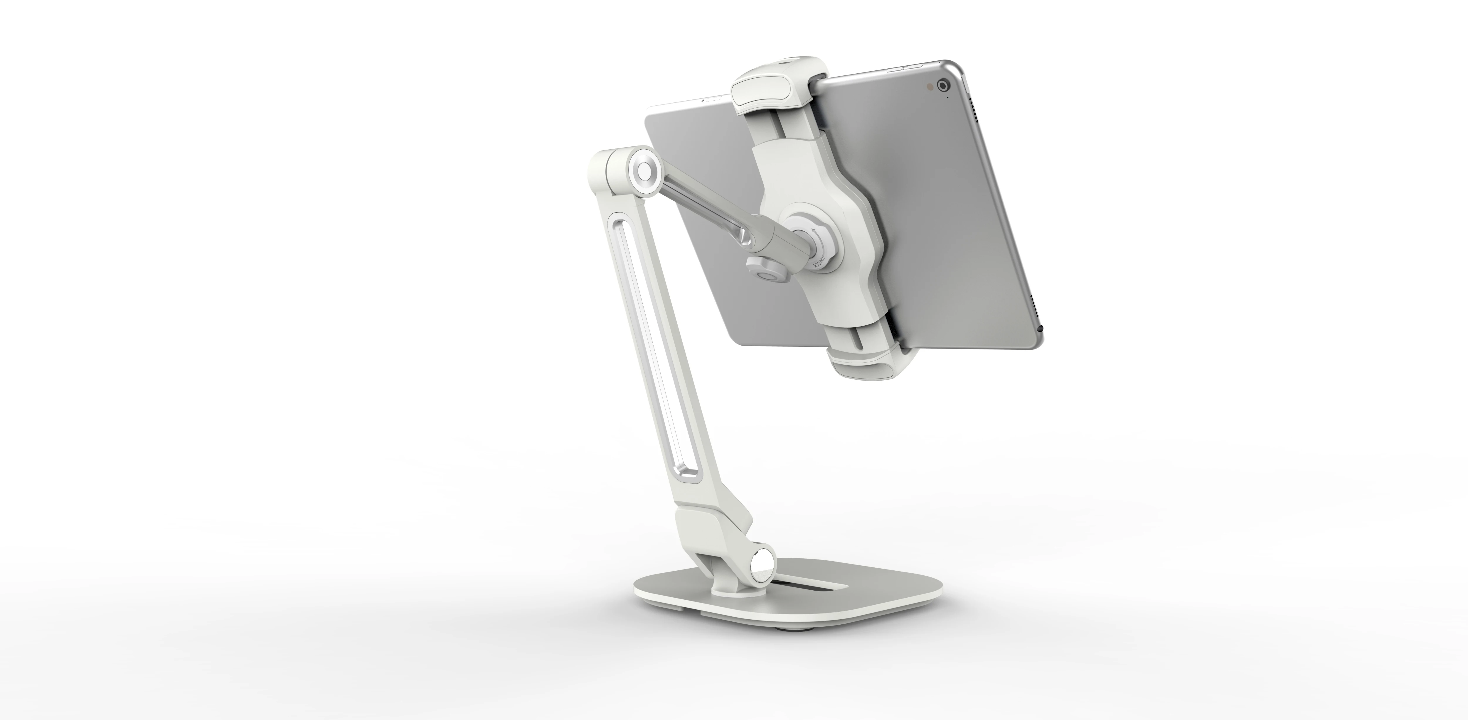 360 Degree Rotating Metal Tablet Holder Stand Adjustable Height 4 to 12.9 inches Phone Stand Desktop Phone and Tablet holder