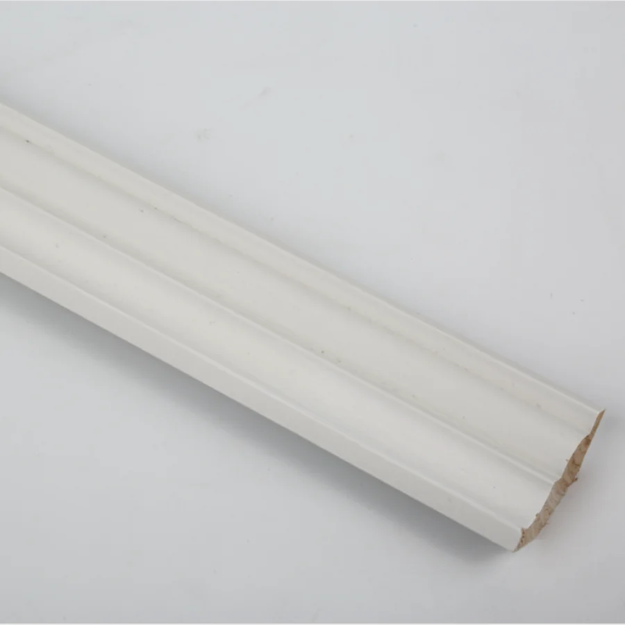 Factory price white gesso coated wood crown molding for house decoration