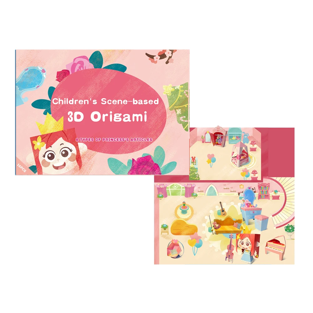 Kids Hobbies Classic Toys Wholesale custom red animals ocean dinosaur traffic 3D Paper Craft Origami Toy for kid