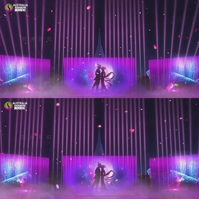 New Attractive High Lumen Laser Projector Outdoor 80m Long Water Column Show Water Screen Fountain