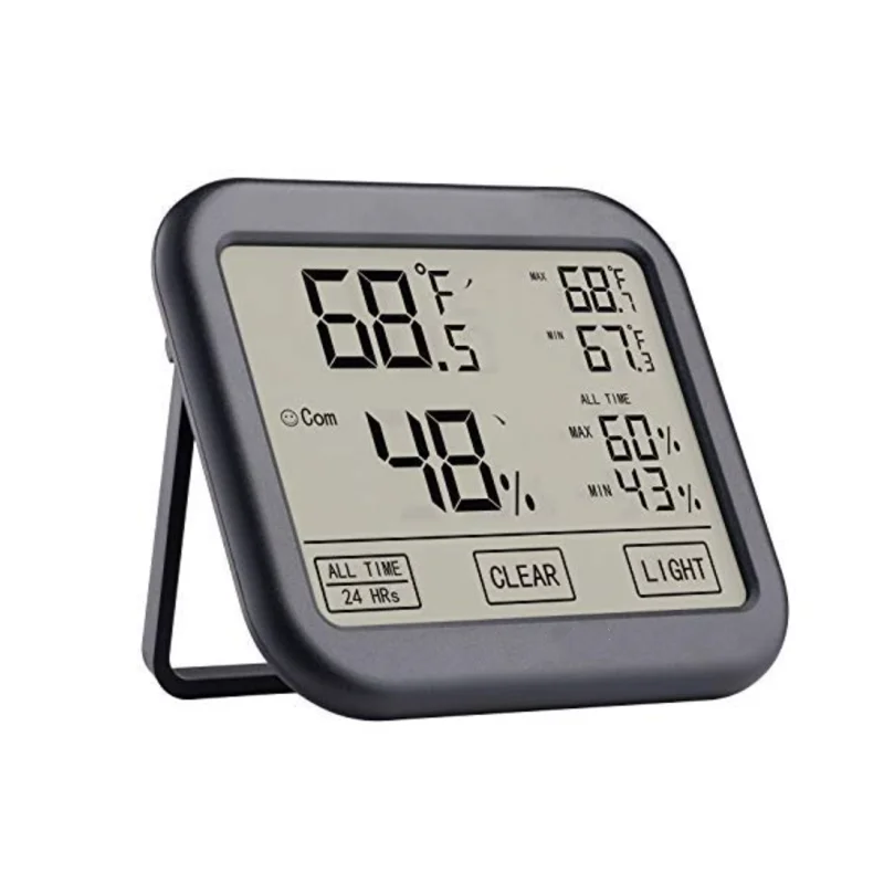 OEM Touch Screen LCD Displays Wall Mounted Max Min Record Magnet ABS Backlight Household Digital Hygrometer Thermometer