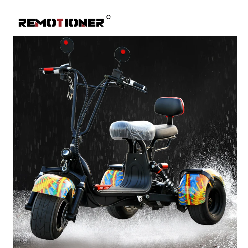 800W 48V 12A 20A Removable Battery Electric Tricycles 3 wheel Citycoco Electric Scooter