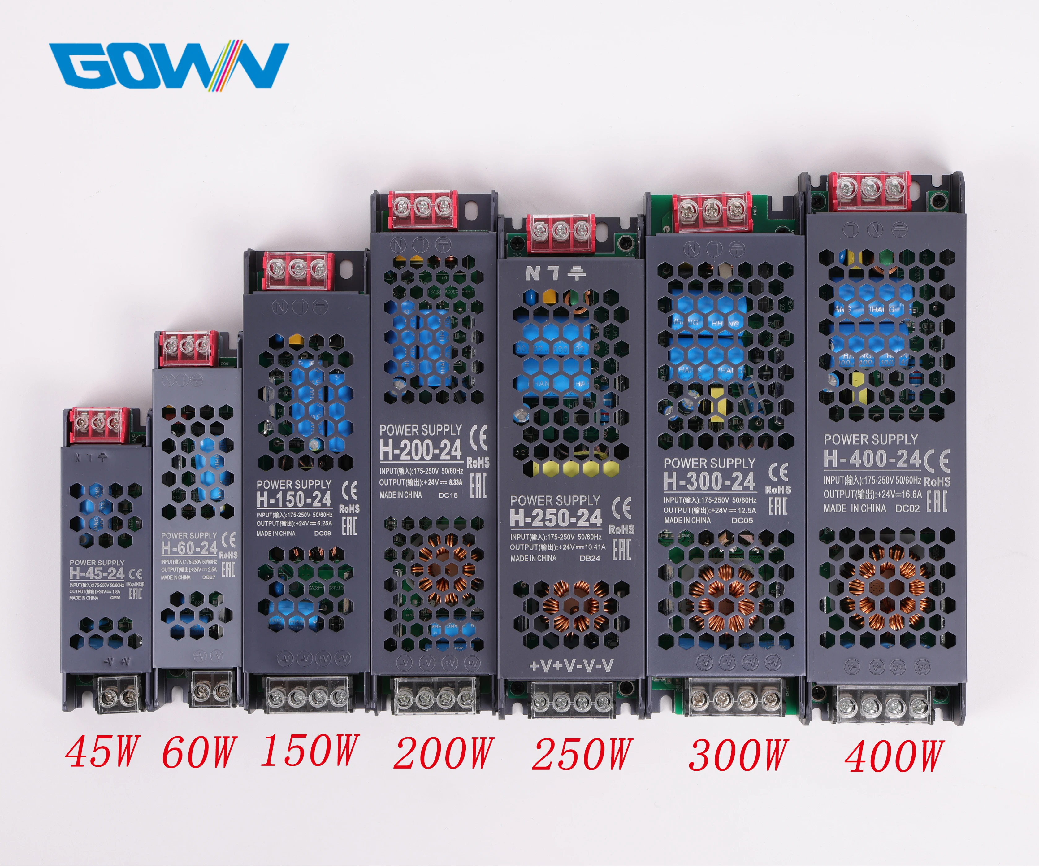 Voltage no-waterproof led driver 100W 200W 300W 400W AC115-265V DC 12V 24V led transformer switching Power Supply