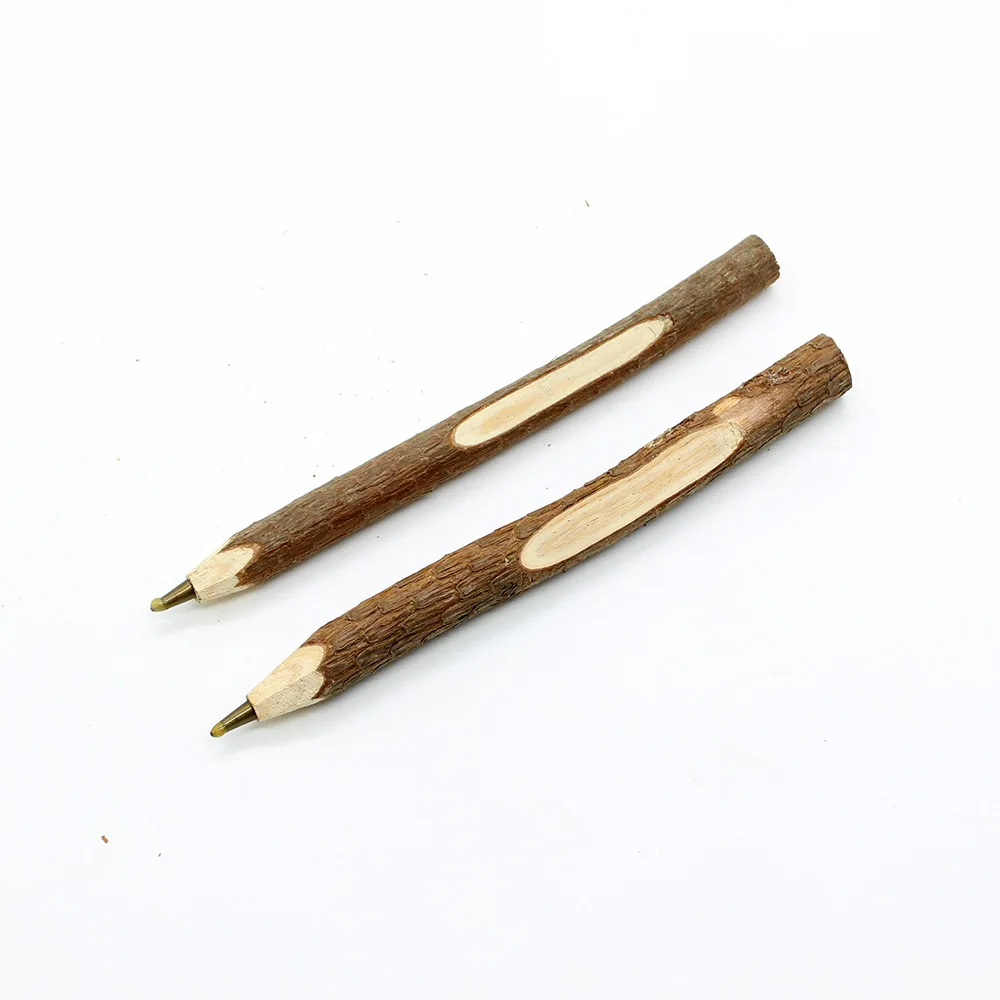 Индивидуальная лазерная печать шариковая ручка с логотипом 17 см Экологически чистая кора деревянные ветки рекламный инструмент