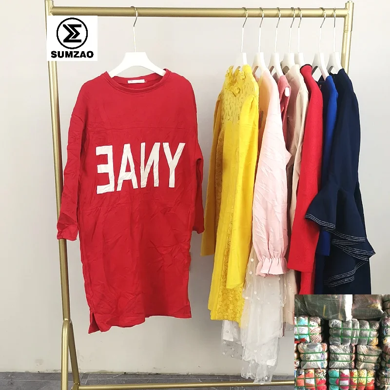 Sumzao grade a spring dress second hand winter clothes korea used winter clothes bales used winter clothing