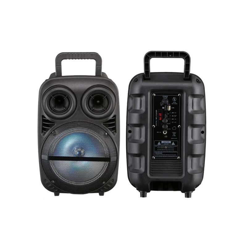 10W party box 8 inch woofer trolley speaker with led light show dj speakers portable blue tooth