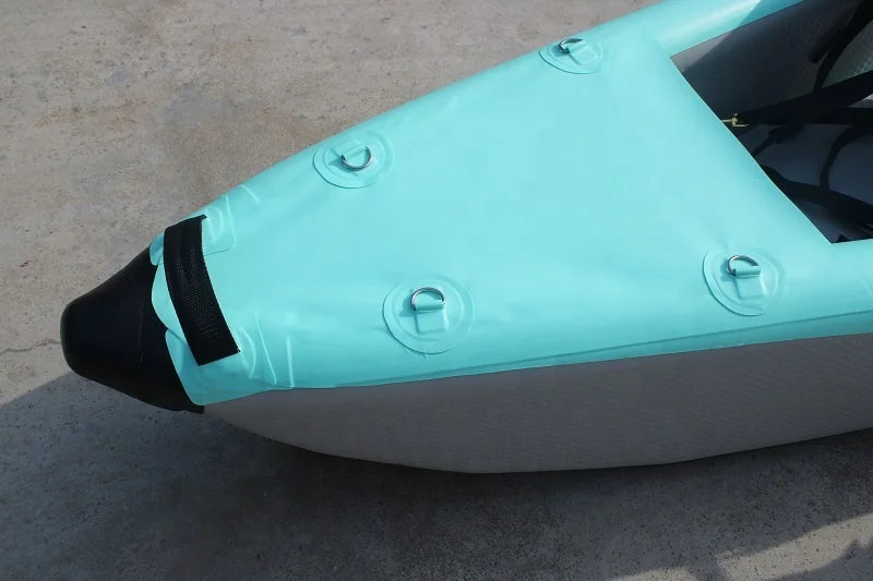 Inflatable Drop Stitch PVC 2 Person Fishing Kayak with adjustable footrest