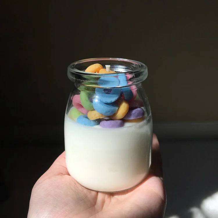 Aromatherapy Aroma Glass Jar Soy Wax Highly Scented Cereal Candle Non Toxic Clean Burning