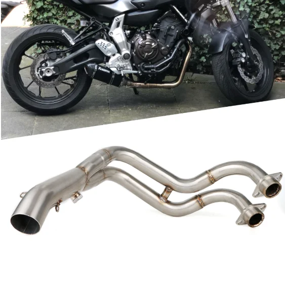 
jeabo For Yamaha MT 07 FZ07 Tracer 2014 - 2018 XSR 700 MT-07 Motorcycle Full Exhaust System Header Loop Front Pipe Muffler 