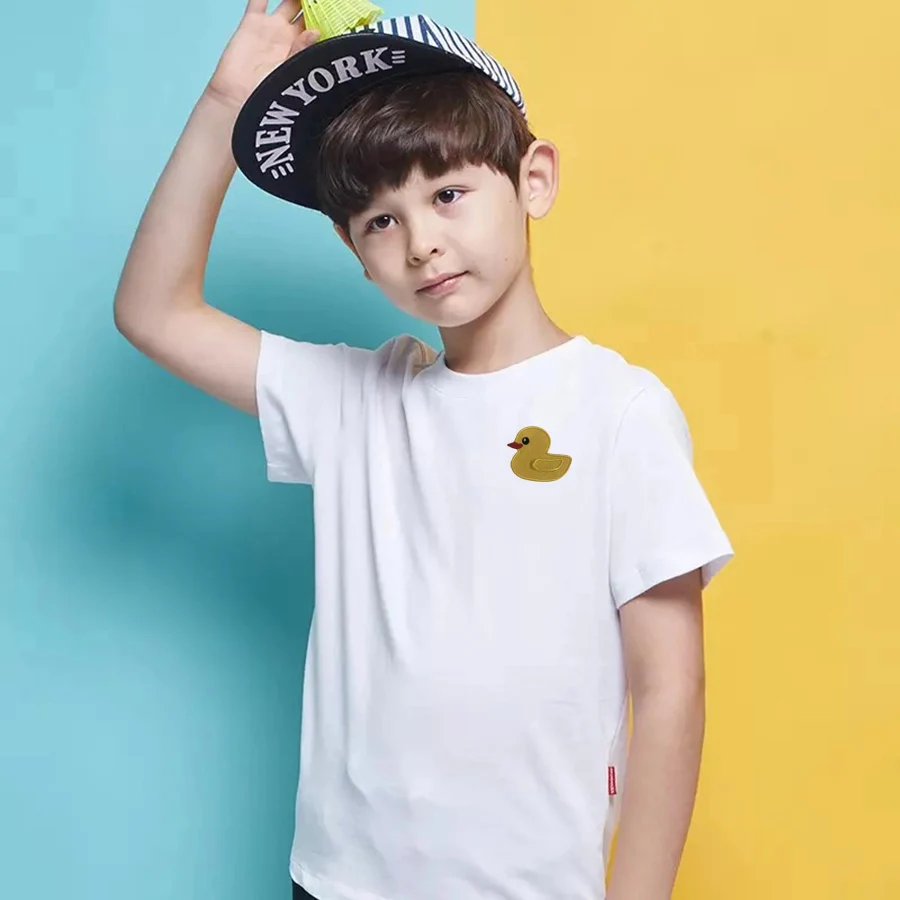 Wholesale Cute Yellow Duck Embroidered Patches Hats Clothes Appliques Custom Logo Iron On Embroidery Patches