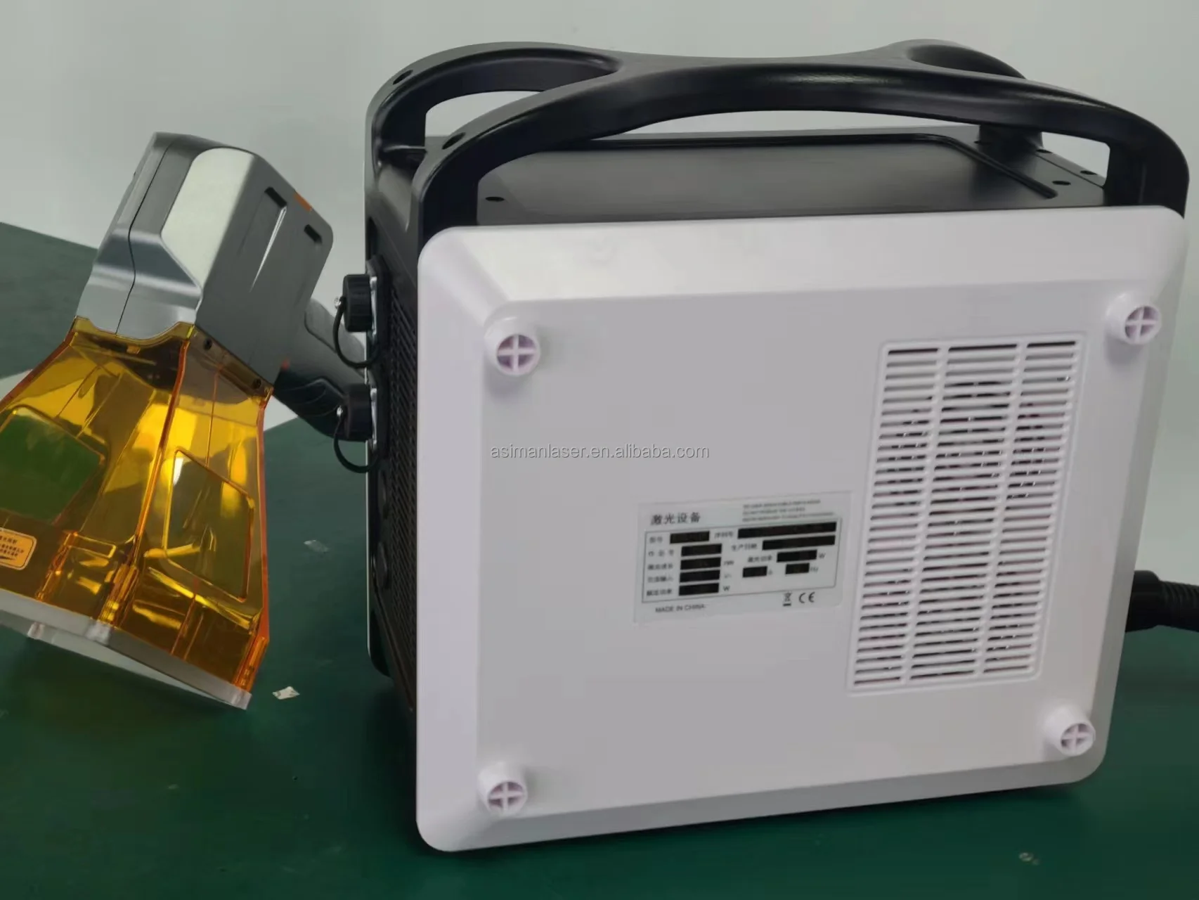 Portable Mini Fiber Laser Printer Machine 20W Mobile Handle Pulsed Mode Home Use Max Laser Source Support AI DXF Formats