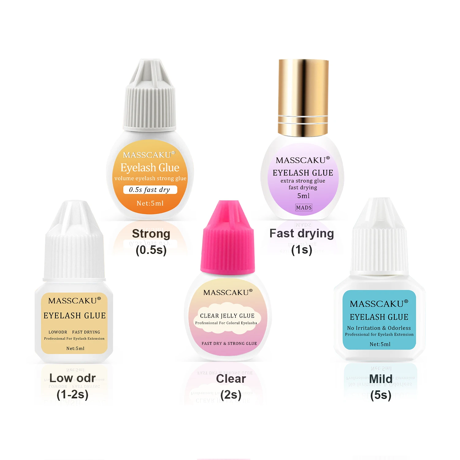 MASSCAKU Eyelash Glue Top Eyelash Extension Glue For Individual Lashes High Quality 10ml