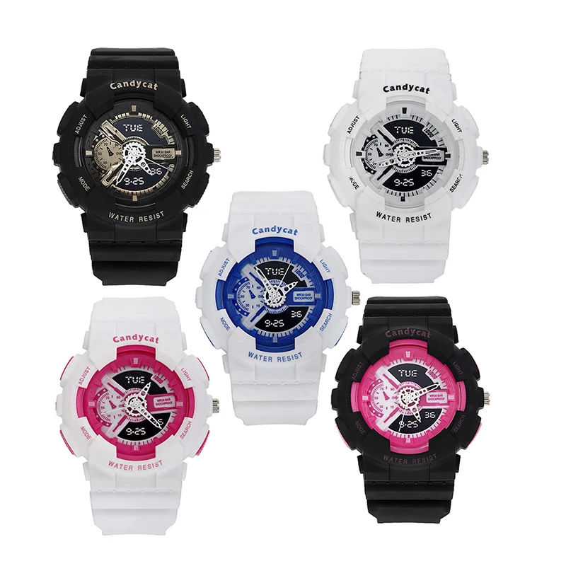 
Large Dial Silicone Watch Fashion Casual Sports Primary And Secondary School Watch 