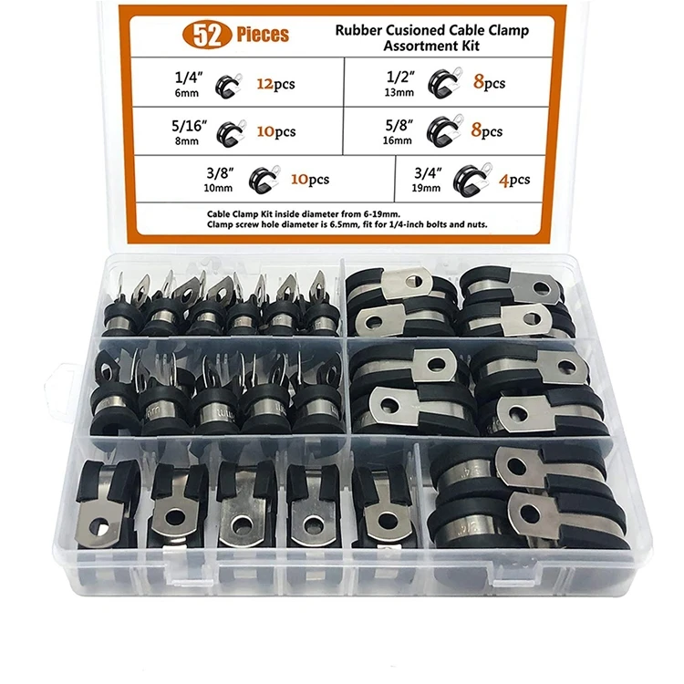 Good Price Of Good Quality 304 Stainless Steel Plastic Case RUBBER Cable Hose Clamps