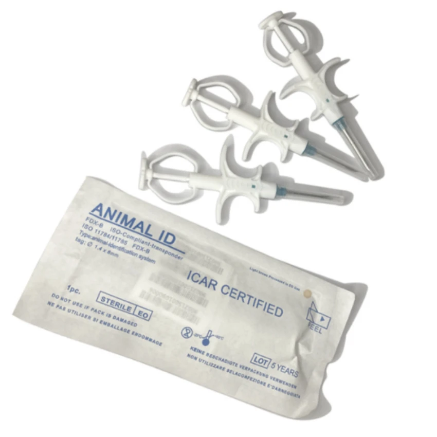 1.4*8mm Injectable Animal tracking microchip with syringe universal glass tag NFC implant RFID pet microchip for Dog Cat sheep
