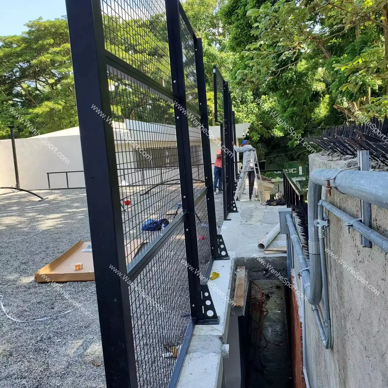 Wanhe High Quality Indoor Assembled Panoramic Padel Court Sports Used Tennis Court Equipment