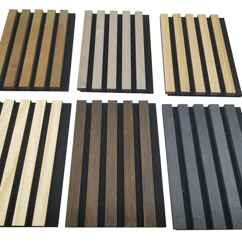 3D МДФ древесина ПЭТ полоса Звукопоглощающая рифленая панель акустическая панель твердый дуб деревянная Звукоизоляционная планка панель для настенных панелей потолка