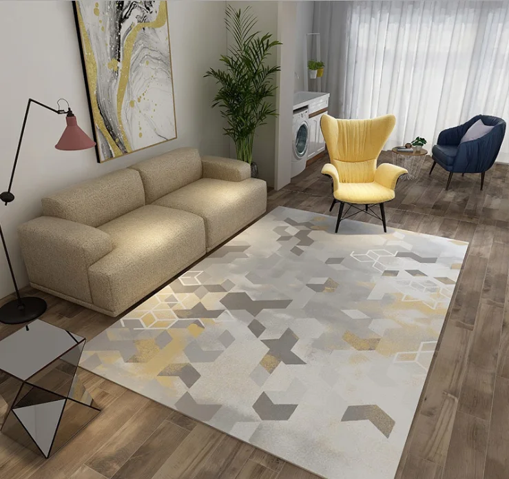 Simple living room bedroom 3D Nordic carpet mat custom creative  geometric shaggy rugs carpet