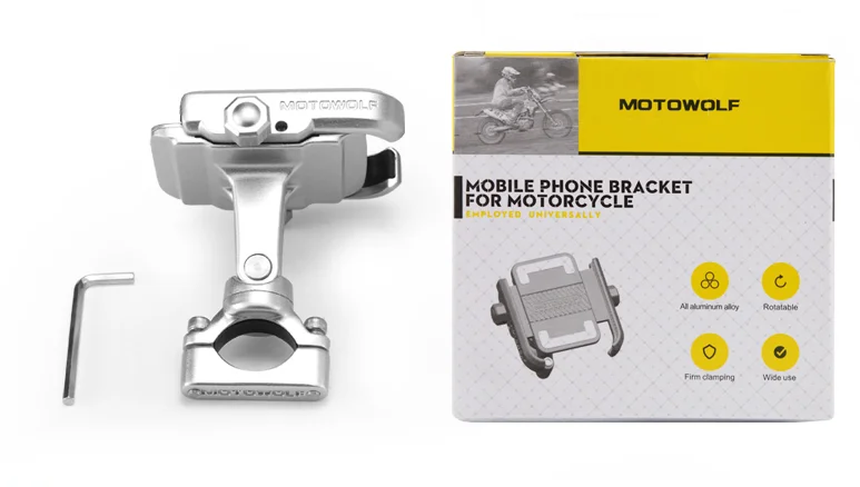 Мотоцикл MOTOWOLF из алюминиевого сплава модифицированный держатель для телефона Кронштейн мобильного подставка руля серебристого
