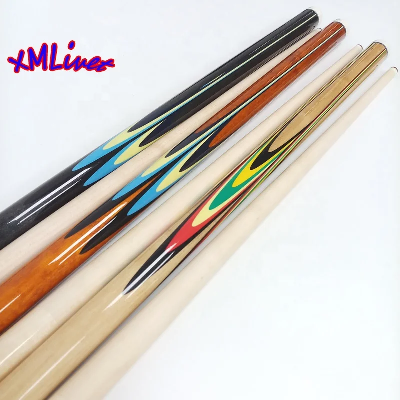 xmlivet korea style Pool Carom cues colorful decal 12mm carom billiards cues in radial pin joint maple wood cues