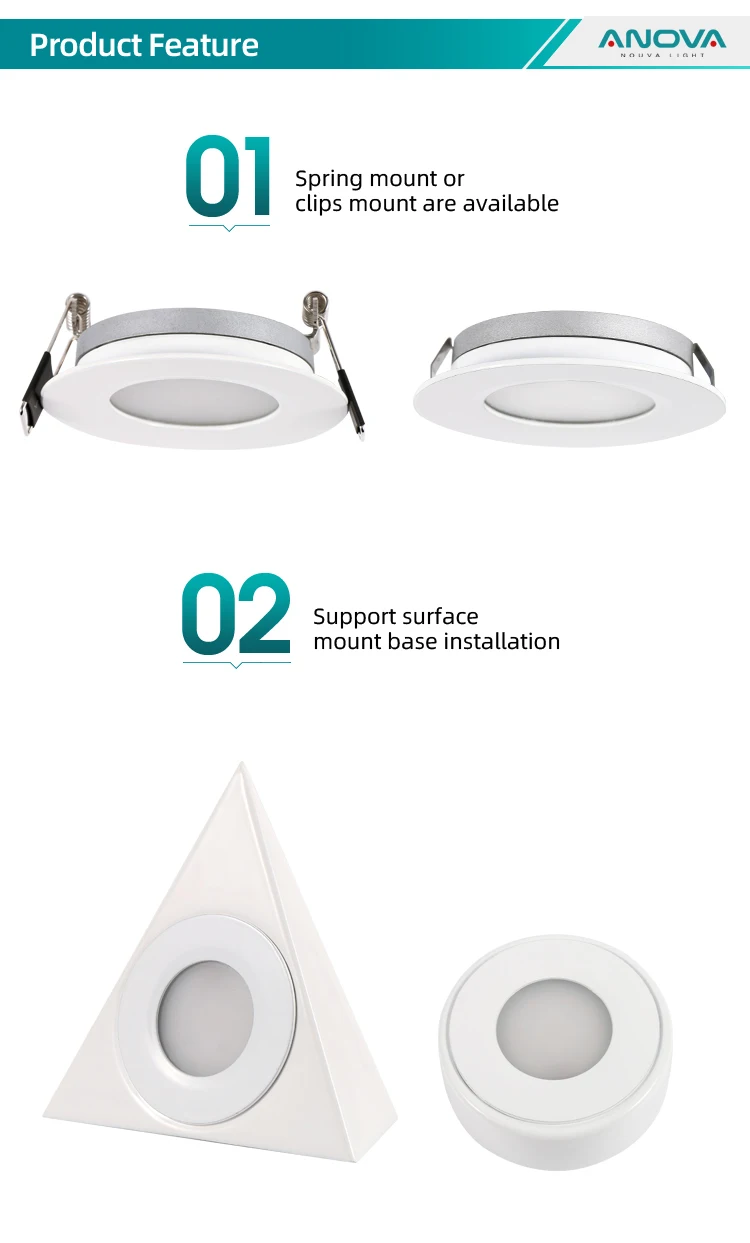 LED puck light white round mini downlight surface mounted under cabinet light