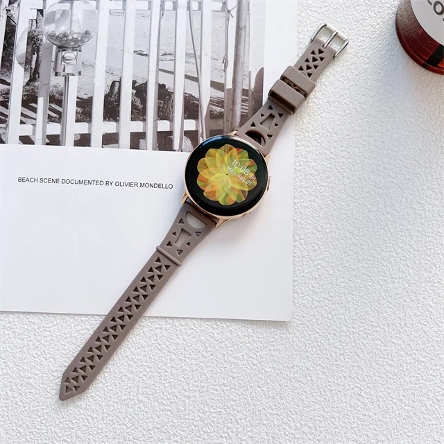 Silicone Band For Samsung Galaxy Watch 3  Watch 4 Classic 5 Pro Slim iron tower Smart Strap Galaxy Active 2