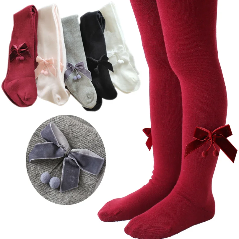 Custom bow designer winter suits compression kids fitted sets baby girls dresses legging pantyhose