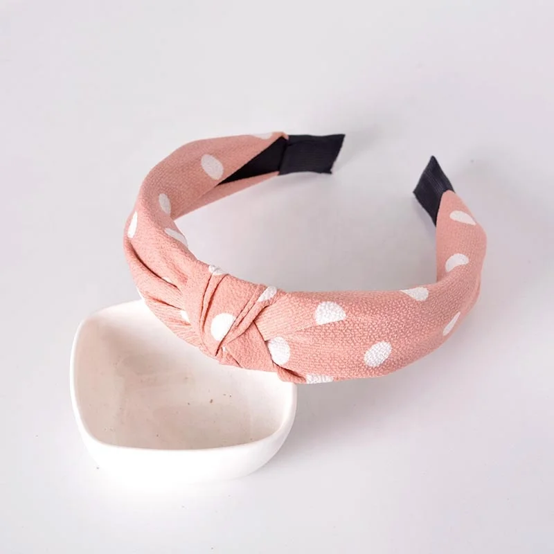 New arrival hot selling factory supply wholesale Non Slip Fabric Headbands Knotted fabric covered alice band