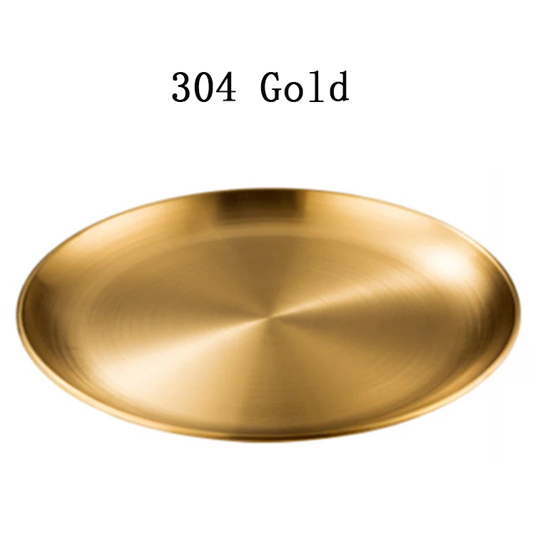 High Quality kitchen accessories Korean single-layer barbecue plate Silver Round Sauce Dishes Barbecue Dish