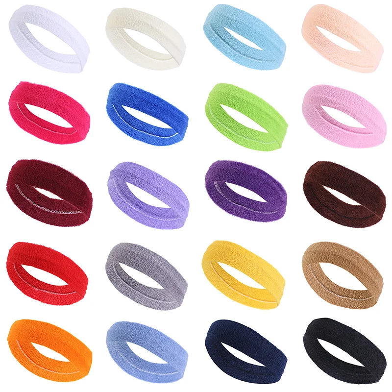 Sweatband Headband Terry Cloth Moisture Wicking for Sports Tennis Gym Work Out