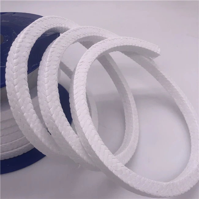 Чистый белый PTFE сальник упаковка 8*8 мм ptfe плетеный уплотнительная лента