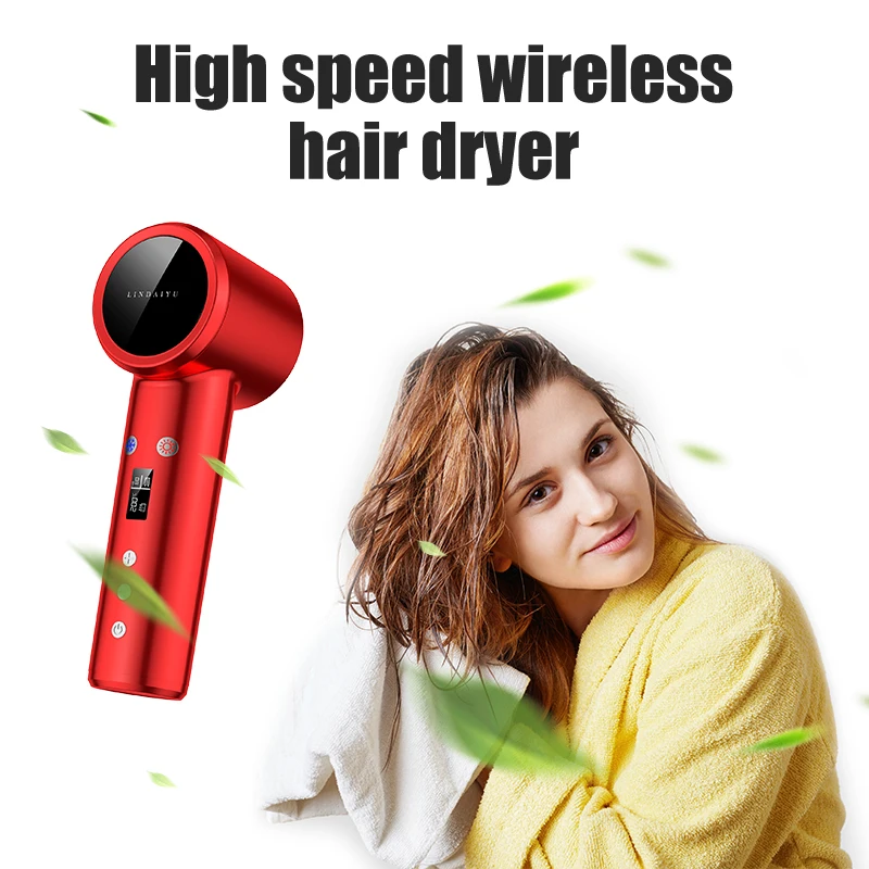 LDY sale best rechargeable hair dryer 4-gear Constant Temp cold/hot air Hair Dryer With digital display screen blow dryers