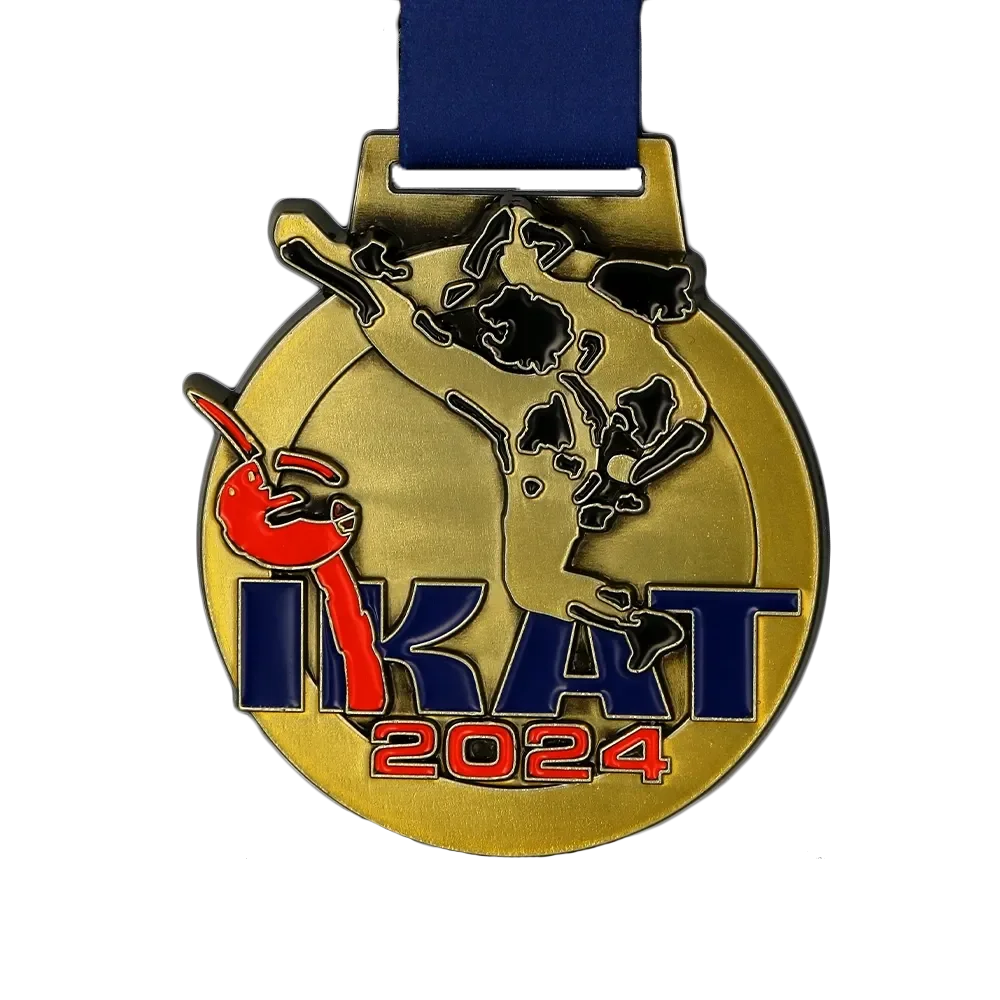 Factory customizable winter sports champion gold medallion fun run climbing luminous medal