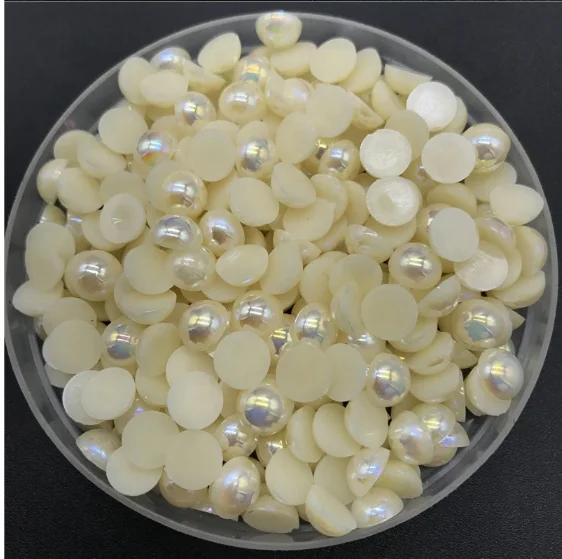 Yantuo factory Wholesale ABS Half Pearls 2mm-14mm Size Flat-back Pearl Resin Rhinestones For Nail Art,Bag,Tumblers