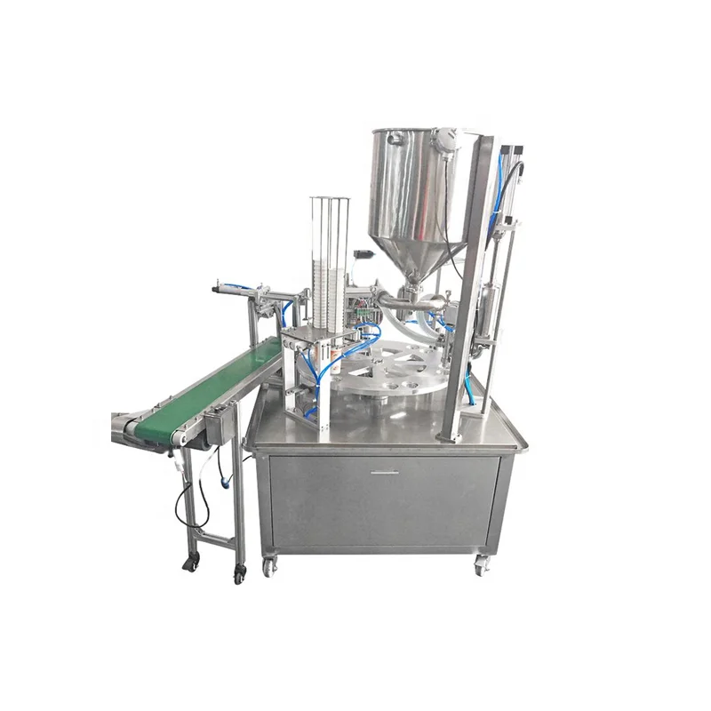 
900cups per hour rotary type Yogurt filling sealing machine liquid filling machine 