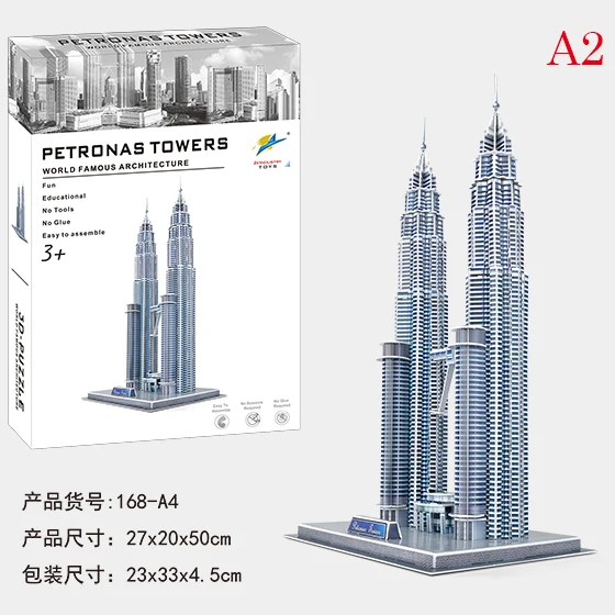 Factory Price World Famous Building Roller Coaster Cable Car Learning Education 3D Model Puzzle DIY Assemble Jigsaw Toy