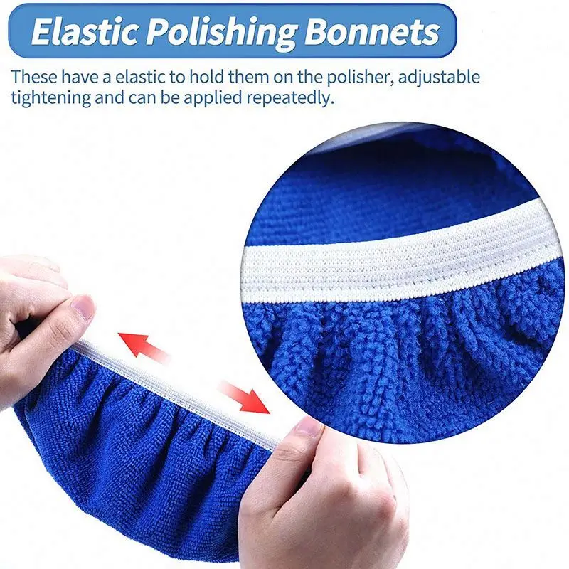 bamboo Polishing Bonnet Microfiber Polisher Bonnet Orbital Buffer Polisher Pads Buffing Bonnet