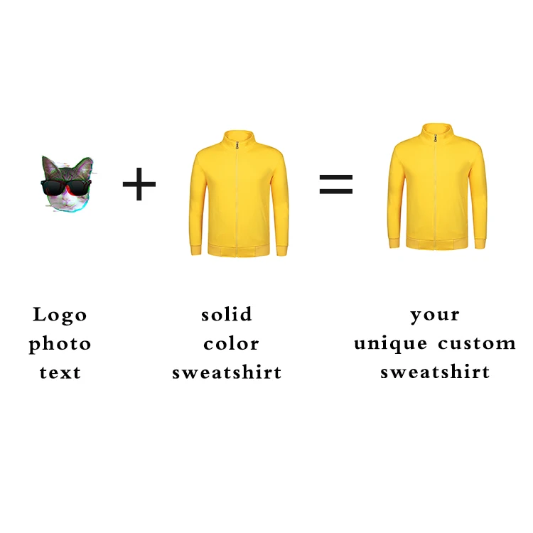 Manufacturer 100% Cotton Stand Collar Zip Up Hoodie Sweatshirt With Long Sleeve Hoodies