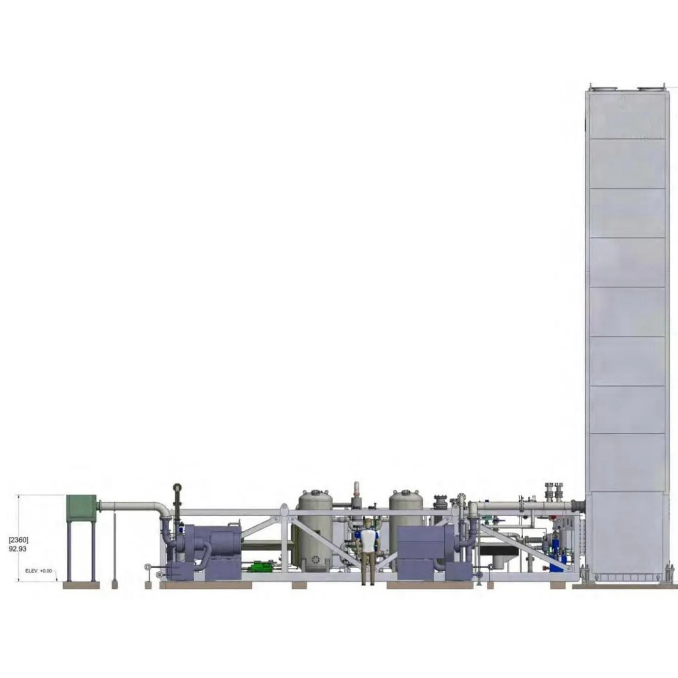 Low Power Consumption 2400 Nm3/h Air Separation Plant Liquid Nitrogen Plant Oxygen Plant