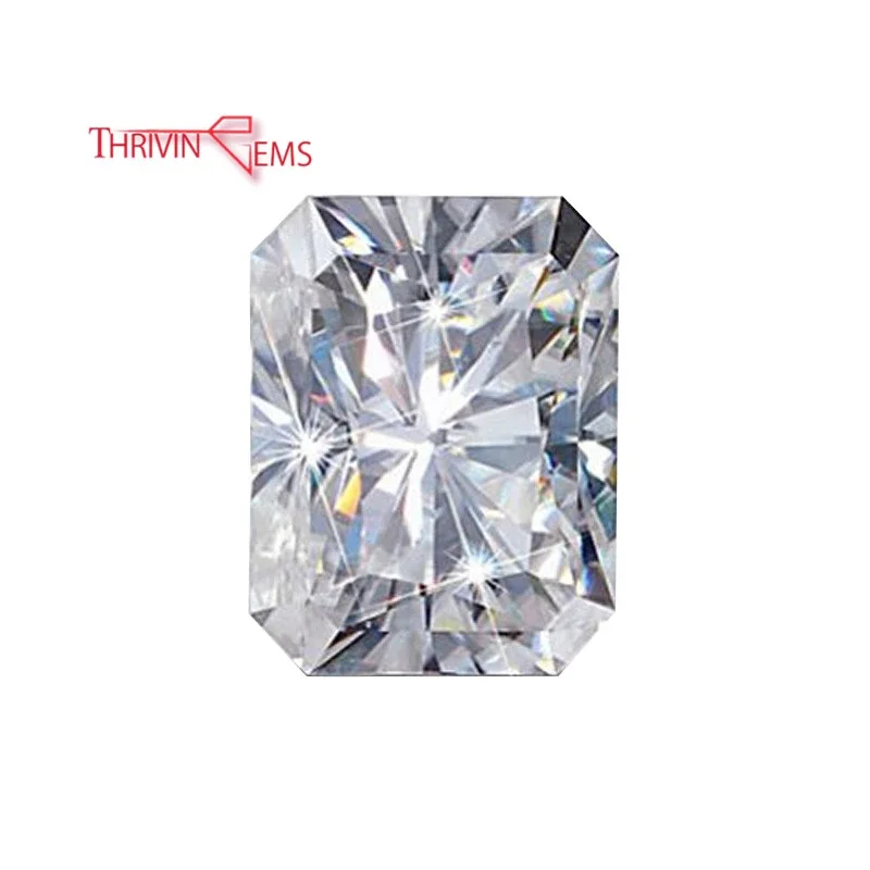 Thriving Gems Wholesale loose gemstones white radiant cut Synthetic Moissanite Diamond For Jewelry