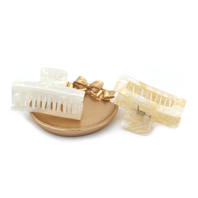 Maiden style pure color rectangle washing Acrylic Time  Square Shaped Claw Hair Clip for girls
