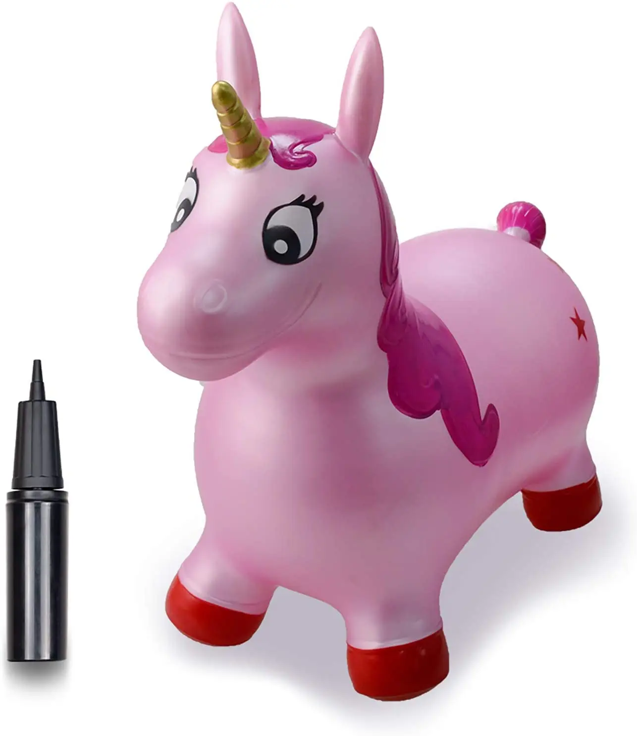 Children Cute Unicorn Inflatable Ride on Animal Toys Jumping Horse Bouncy Sports Games Toys for Kids Baby