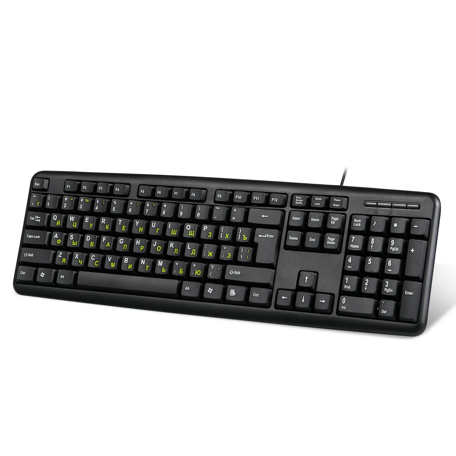 Wholesale Office USB Silent 104 Keys PC Wired Simple Keyboard with Russian Spanish English Languages in Stock