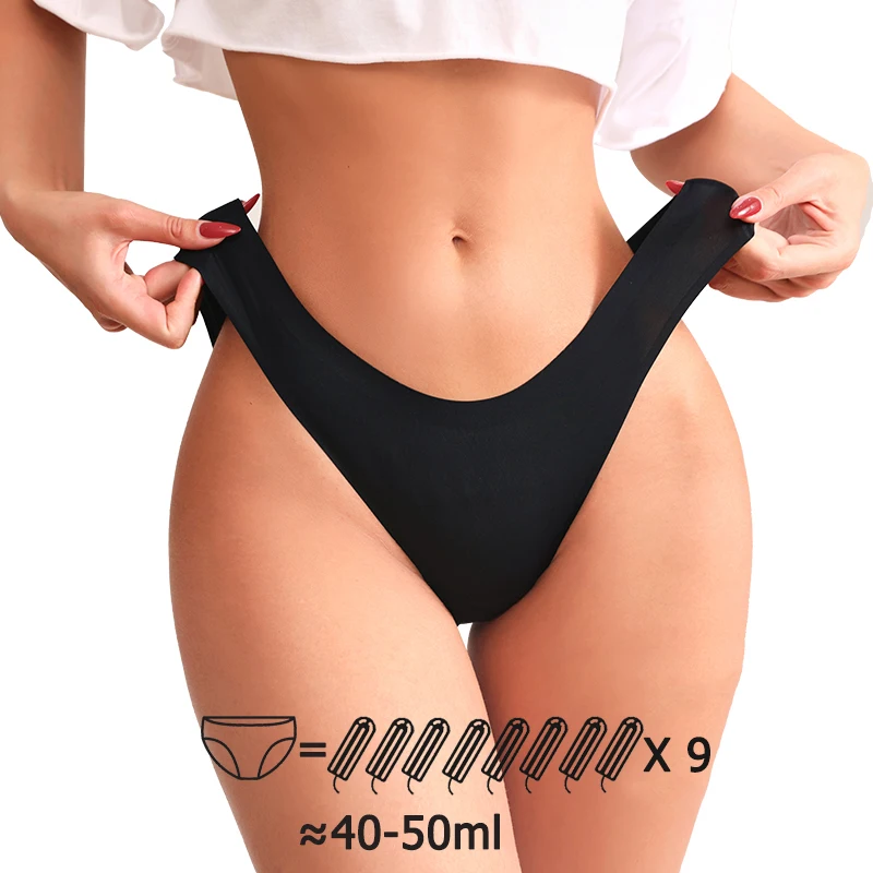 Anti-side Leakage Women Period Underwear Waterproof Fabric Culotte Menstruelle Low Waist High Absorption Period Panties