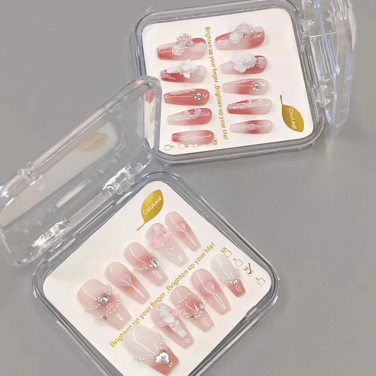 High Quality Handmade Artificial Press on Nails with Glue Oem Odm Private Label False Nails Wholesale Price 10 Pcs Design Finger