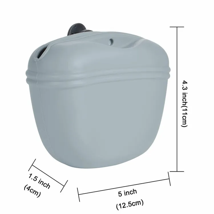 Portable Outdoor Silicone Dog Treat Pouch bag Hands Free Pet Training Waist Bag