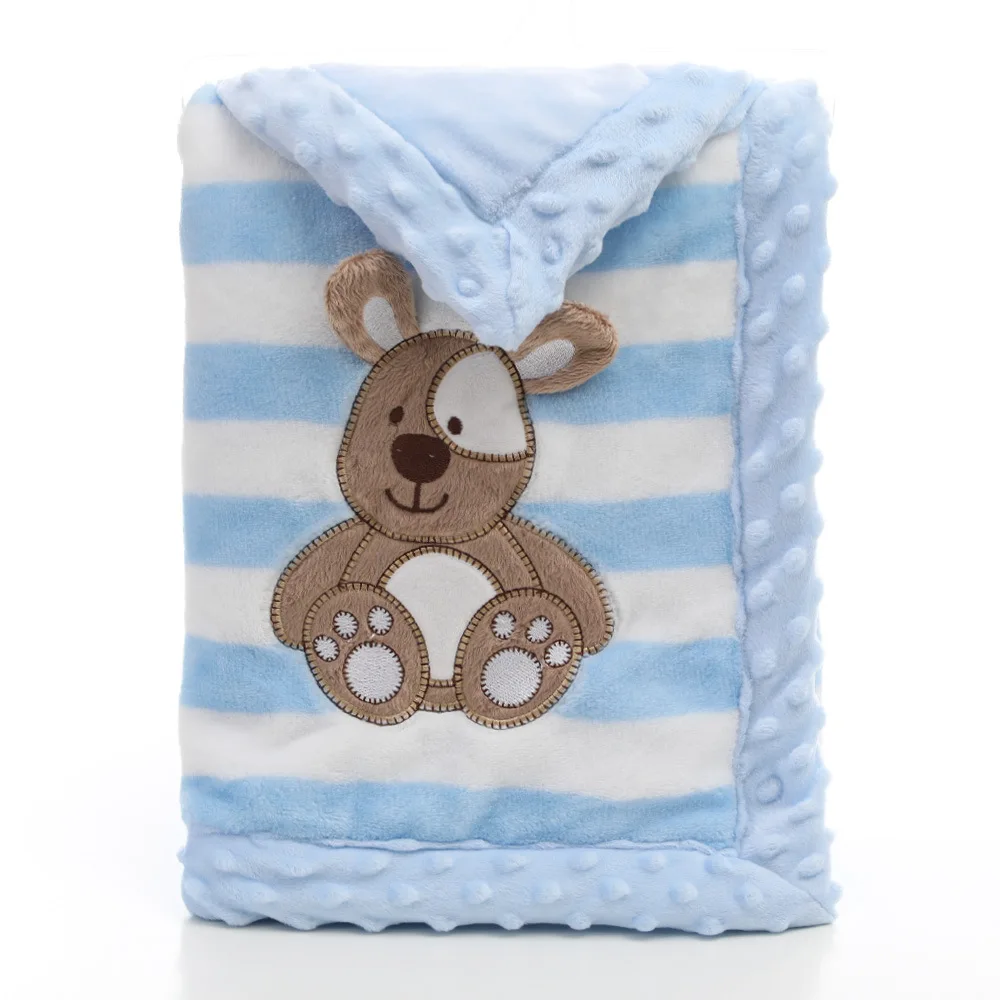 Wholesale Factory Simple Double-deck Flannel Blanket and Cozy Fleece Blanket for Baby and Kids